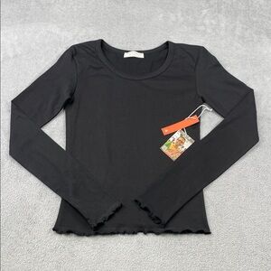 NEW Known Supply S Jill Top Black Long Sleeve Women's Top